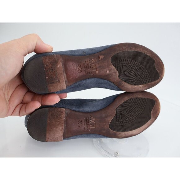 AGL Italy Monika Ballet Flat Women Size 36.5 6.5 Blue Leather Shoe Elegant Comfy - Picture 8 of 12